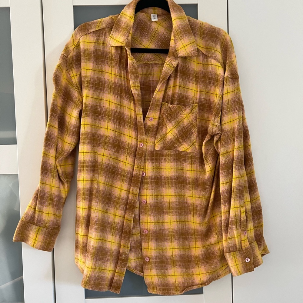 Yellow Plaid Shacket BP - XS